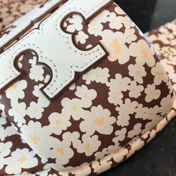 New Tory Burch Double T Sport Slide - Printed Tumbled Leather/Calf Nappa Leather - Picture 2 of 13